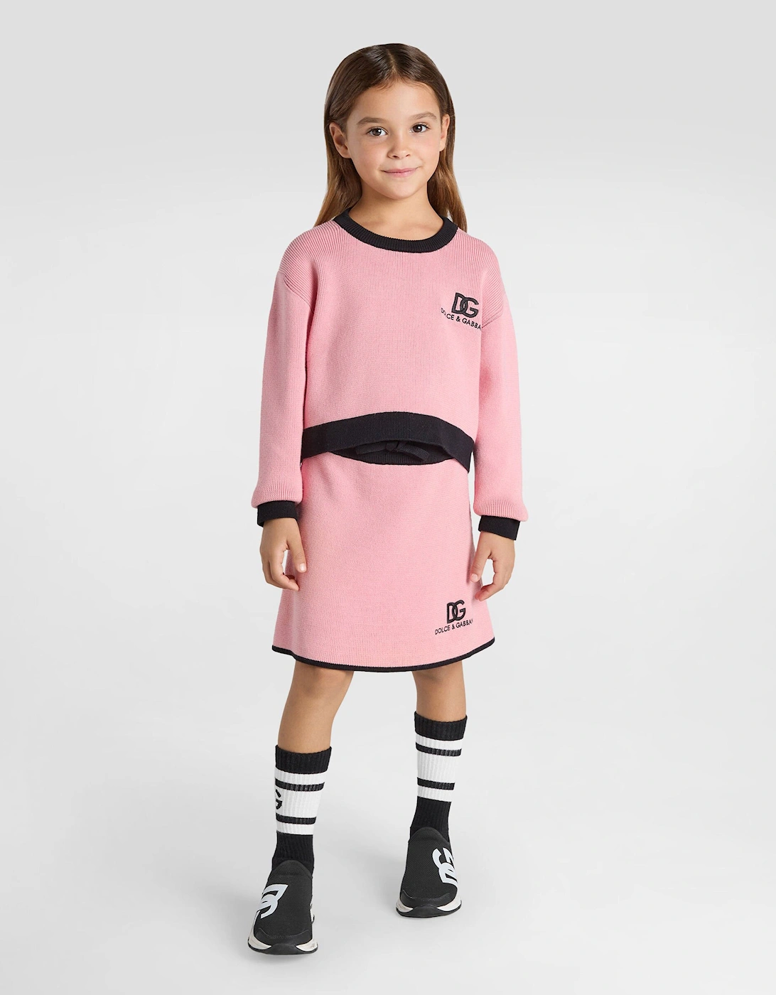Girls Cashmere Logo Skirt in Pink