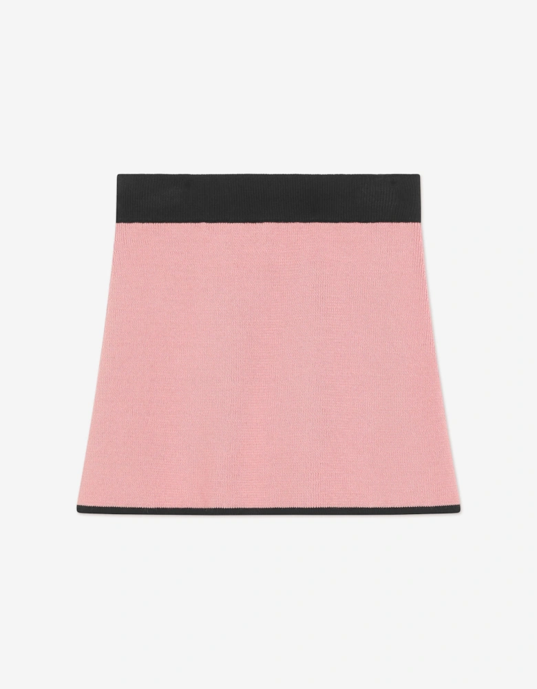 Girls Cashmere Logo Skirt in Pink