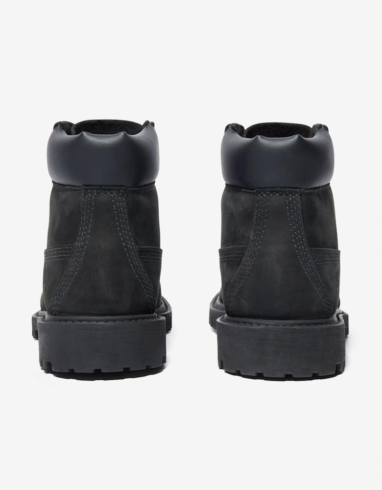 Kids Premium 6 Inch Lace Up Waterproof Boots in Black