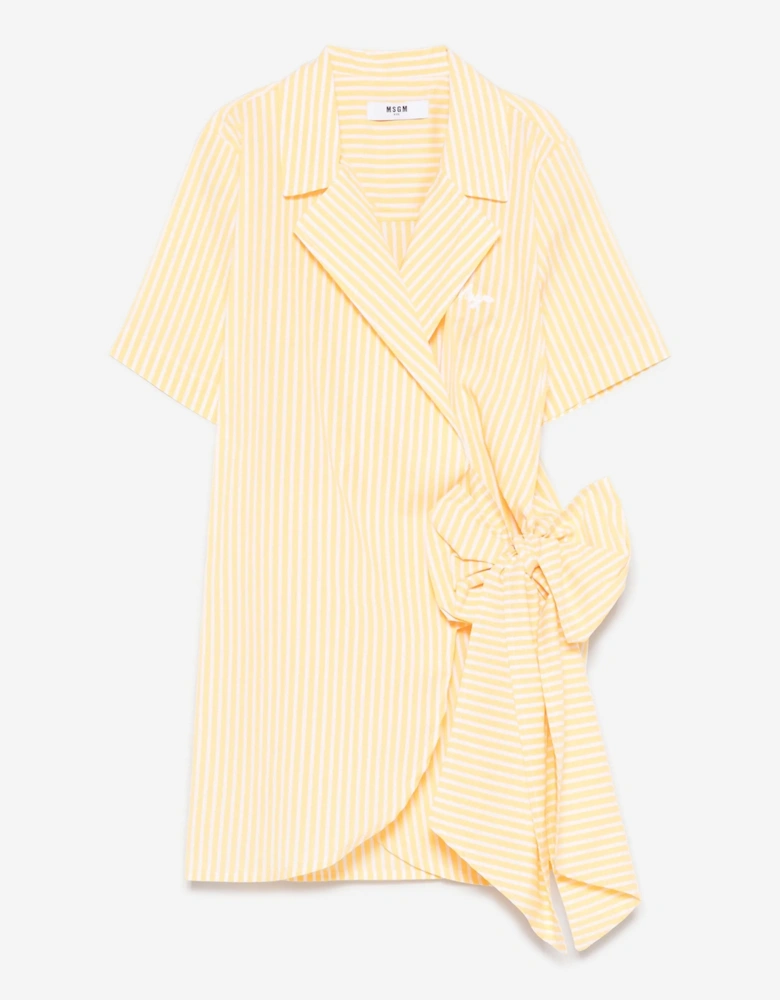 Girls Poplin Shirt Dress in Yellow