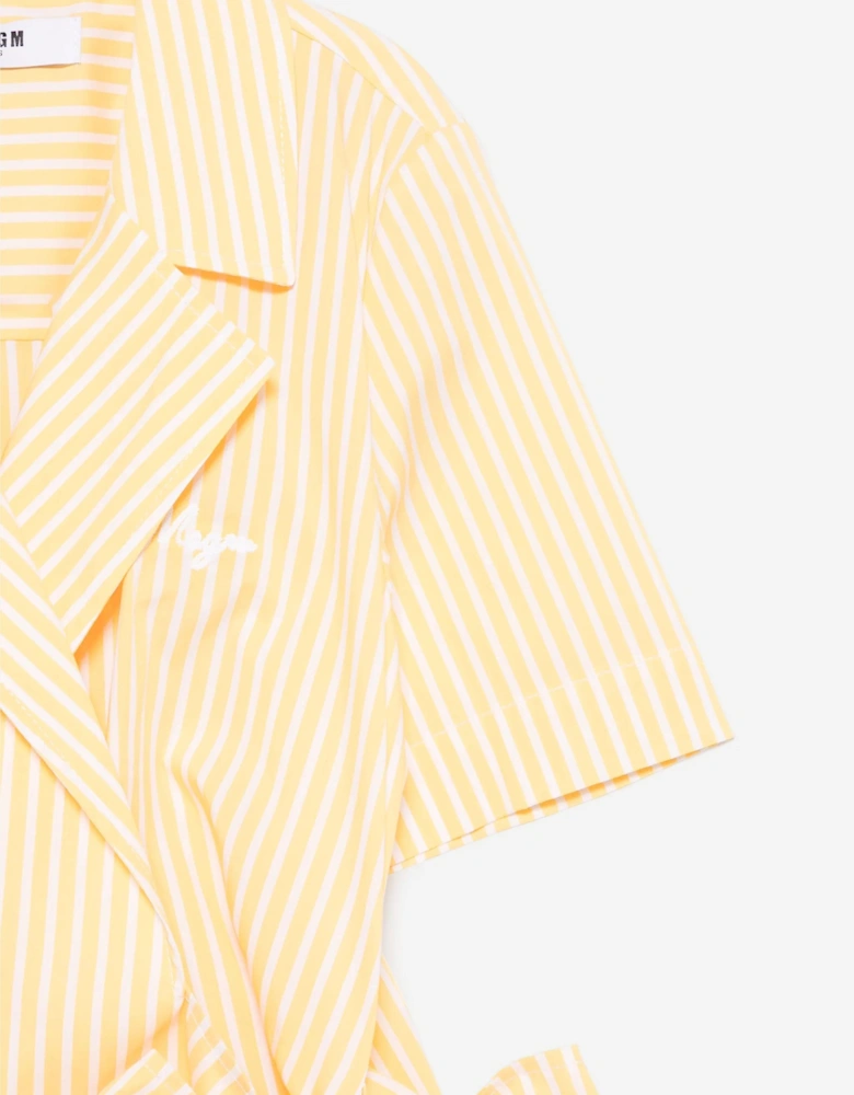 Girls Poplin Shirt Dress in Yellow