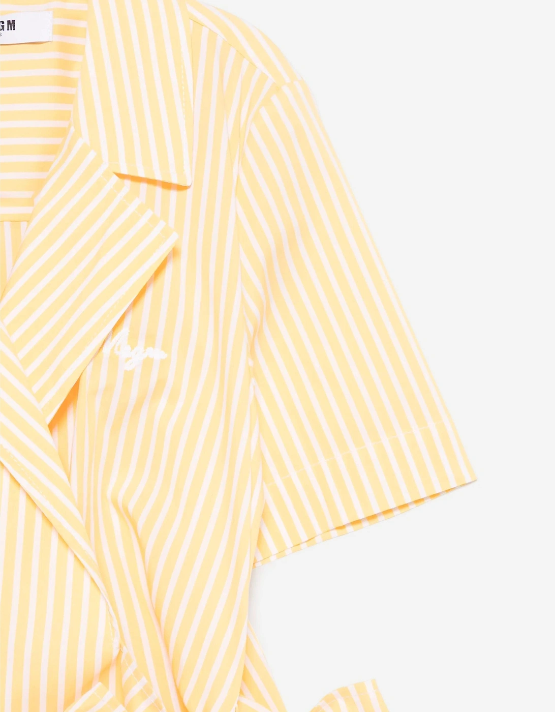 Girls Poplin Shirt Dress in Yellow