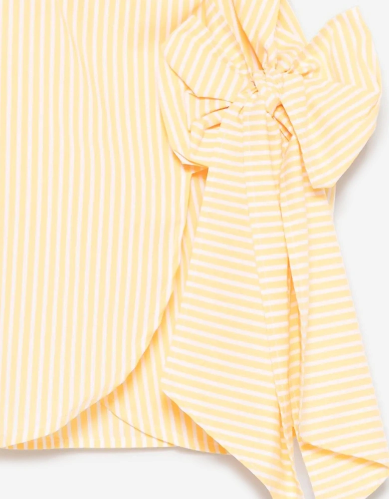 Girls Poplin Shirt Dress in Yellow