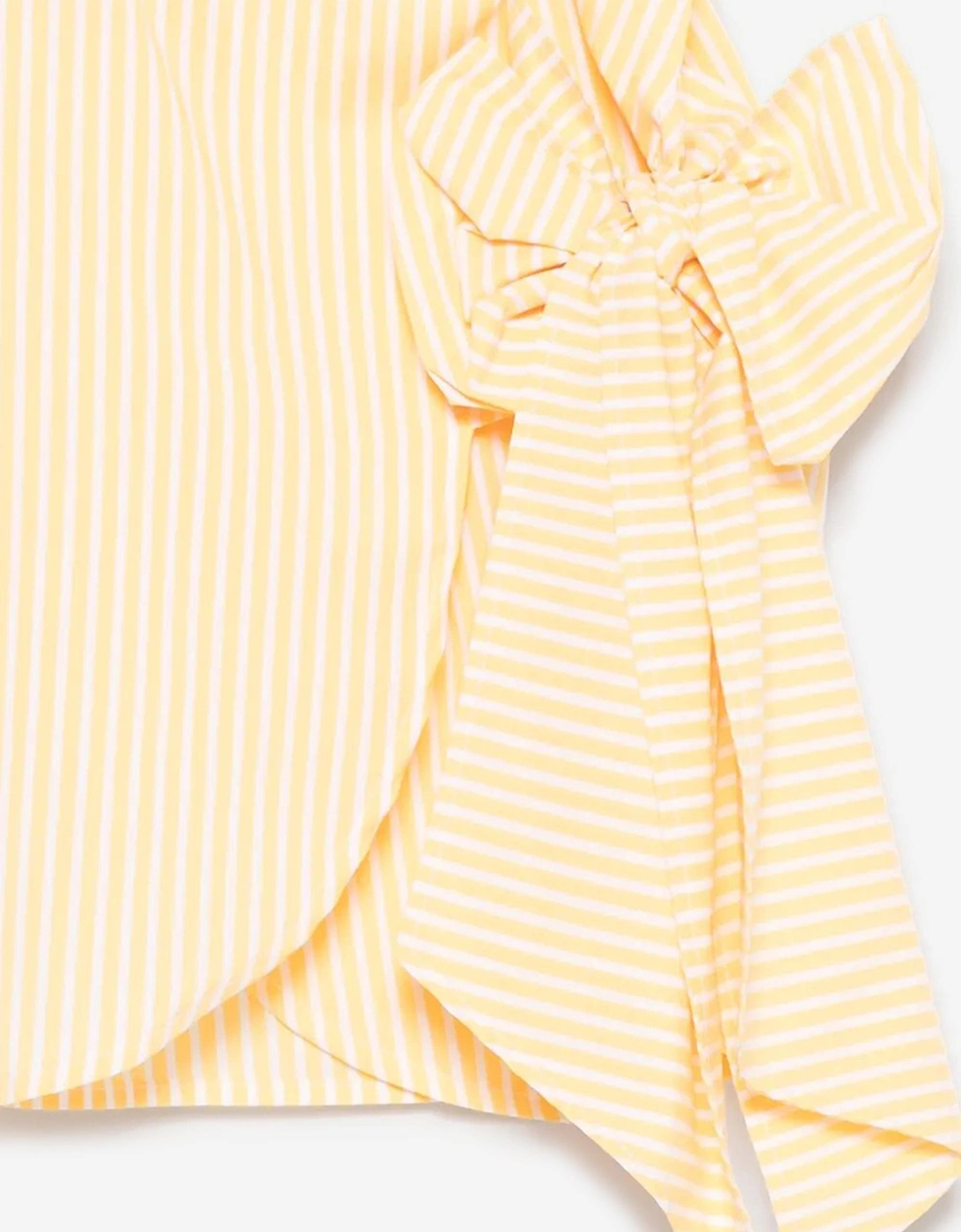 Girls Poplin Shirt Dress in Yellow