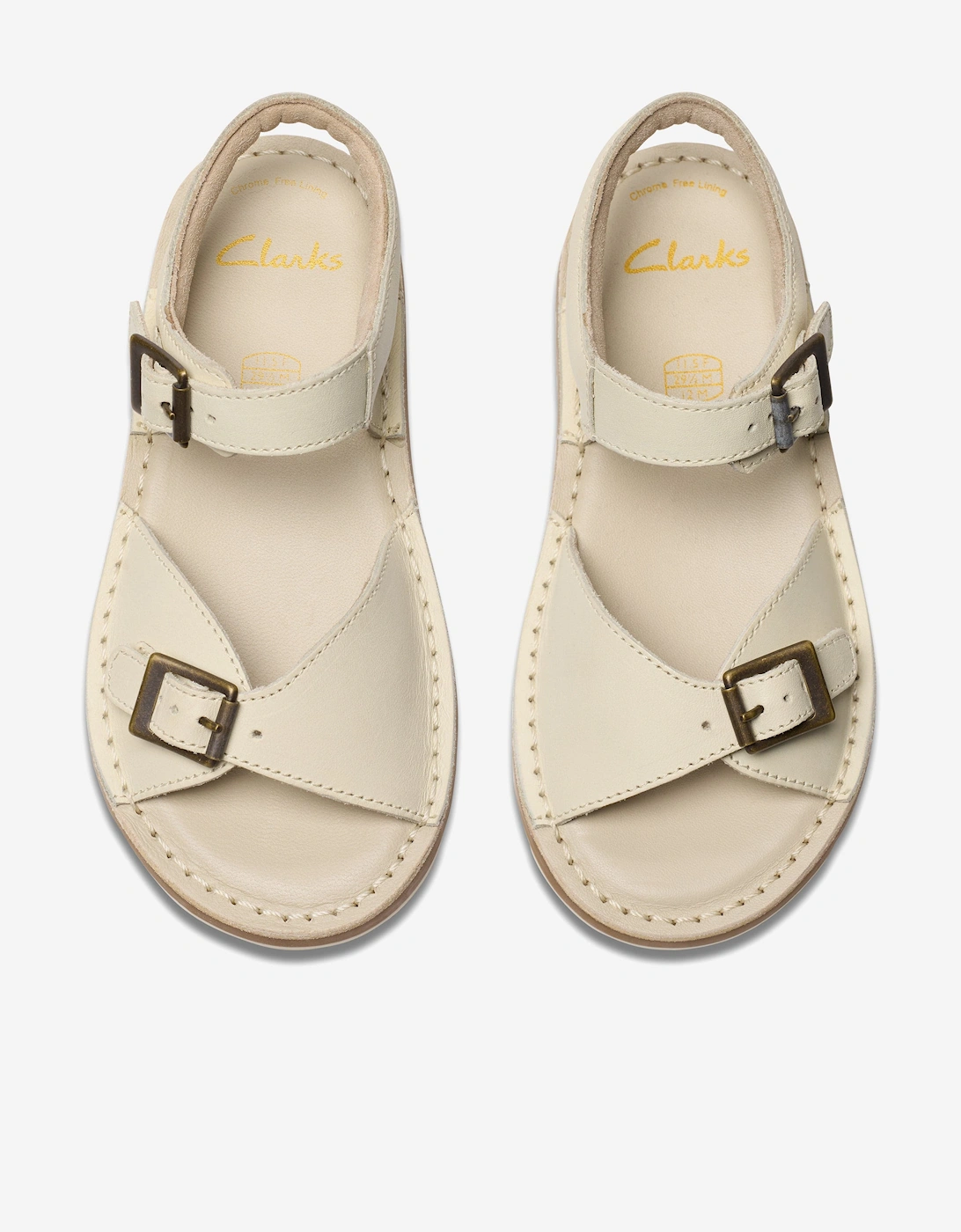 Girls Leather Play Sun Reef Sandals in White