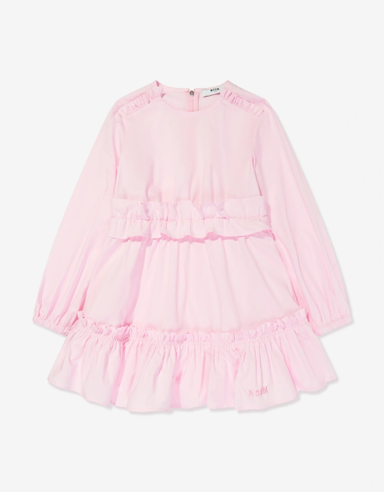 Girls Poplin Dress in Pink
