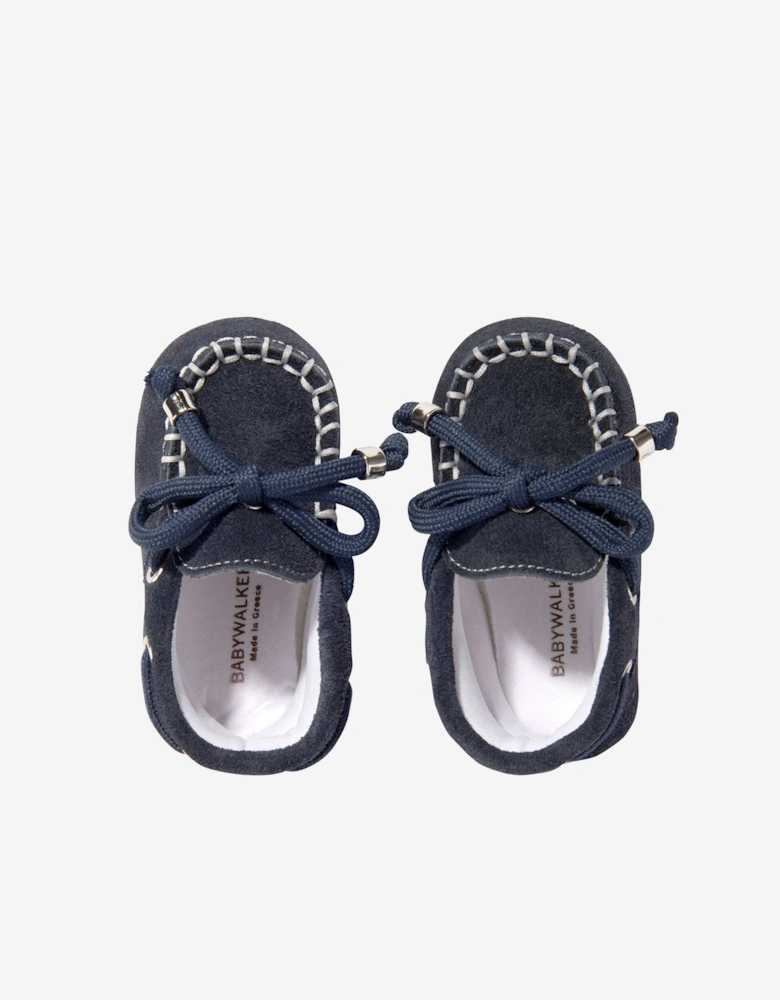 BABYWALKER Baby Boys Suede Moccasins in Navy