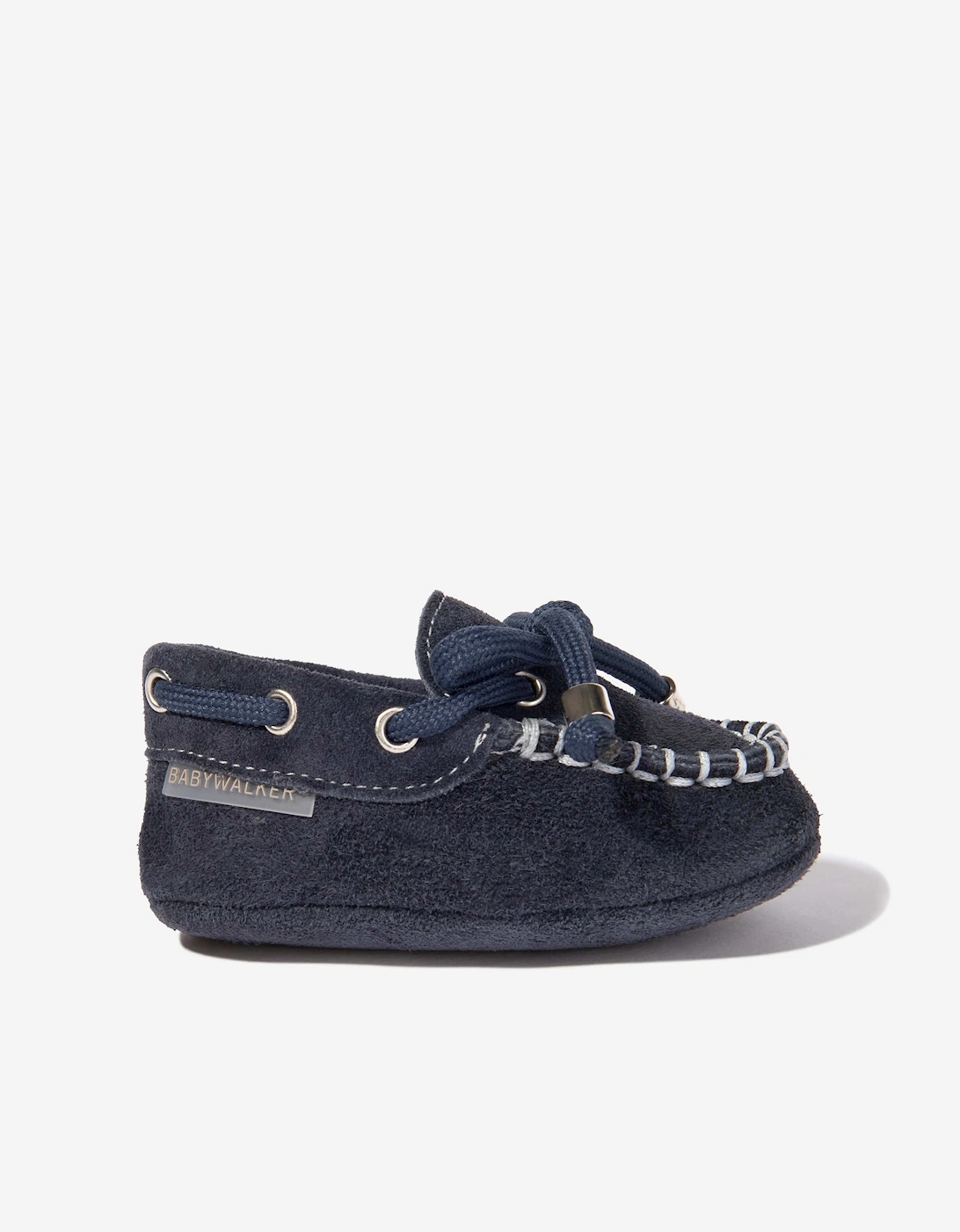 BABYWALKER Baby Boys Suede Moccasins in Navy, 5 of 4