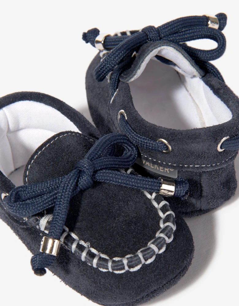BABYWALKER Baby Boys Suede Moccasins in Navy