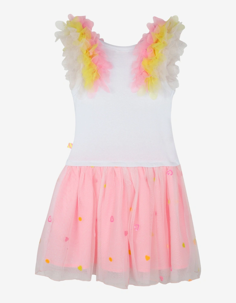 Billieblush Girls Tulle and Sequin Dress in White