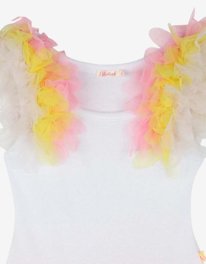Billieblush Girls Tulle and Sequin Dress in White