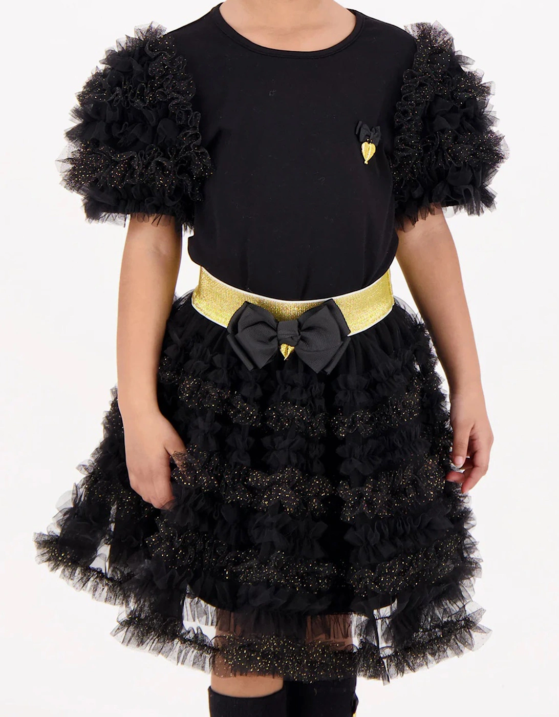 Angels Face Girls Ballroom Ruffle Skirt in Black, 5 of 4