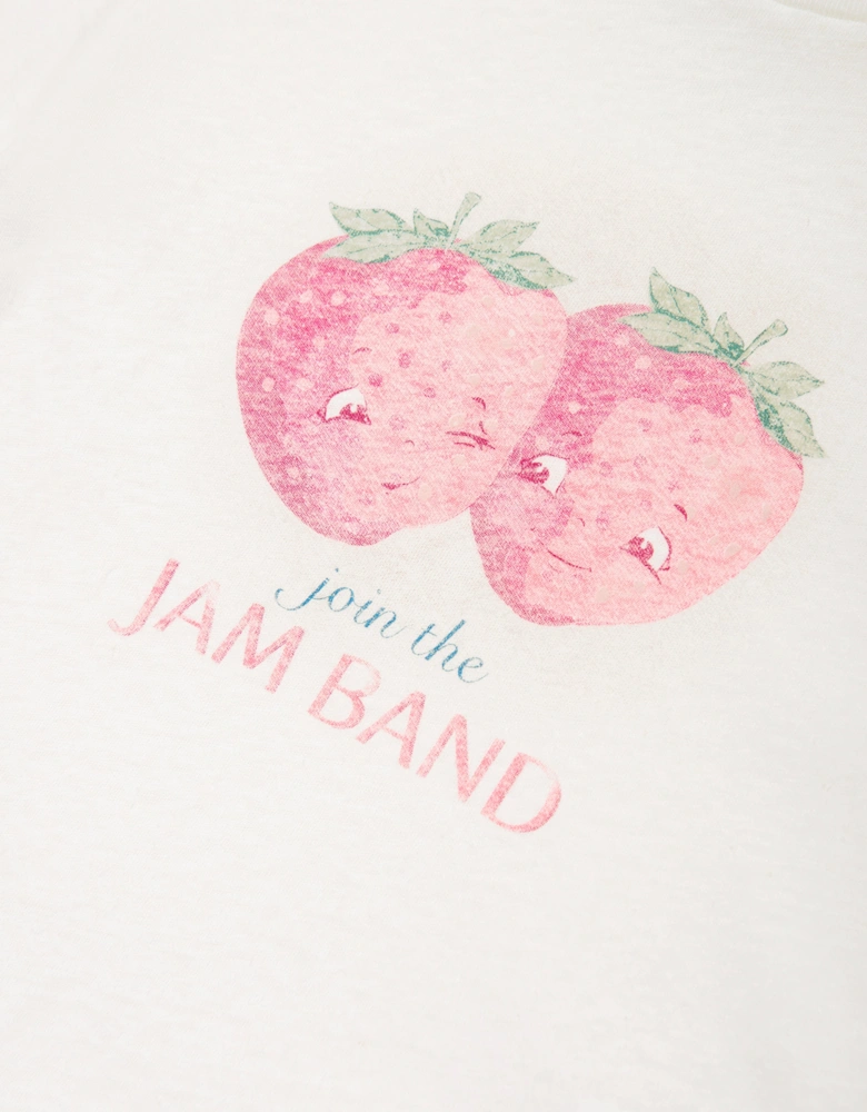 Girls Era Strawberry T-Shirt in Ivory