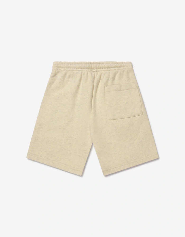 Boys Cotton Logo Shorts in Beige