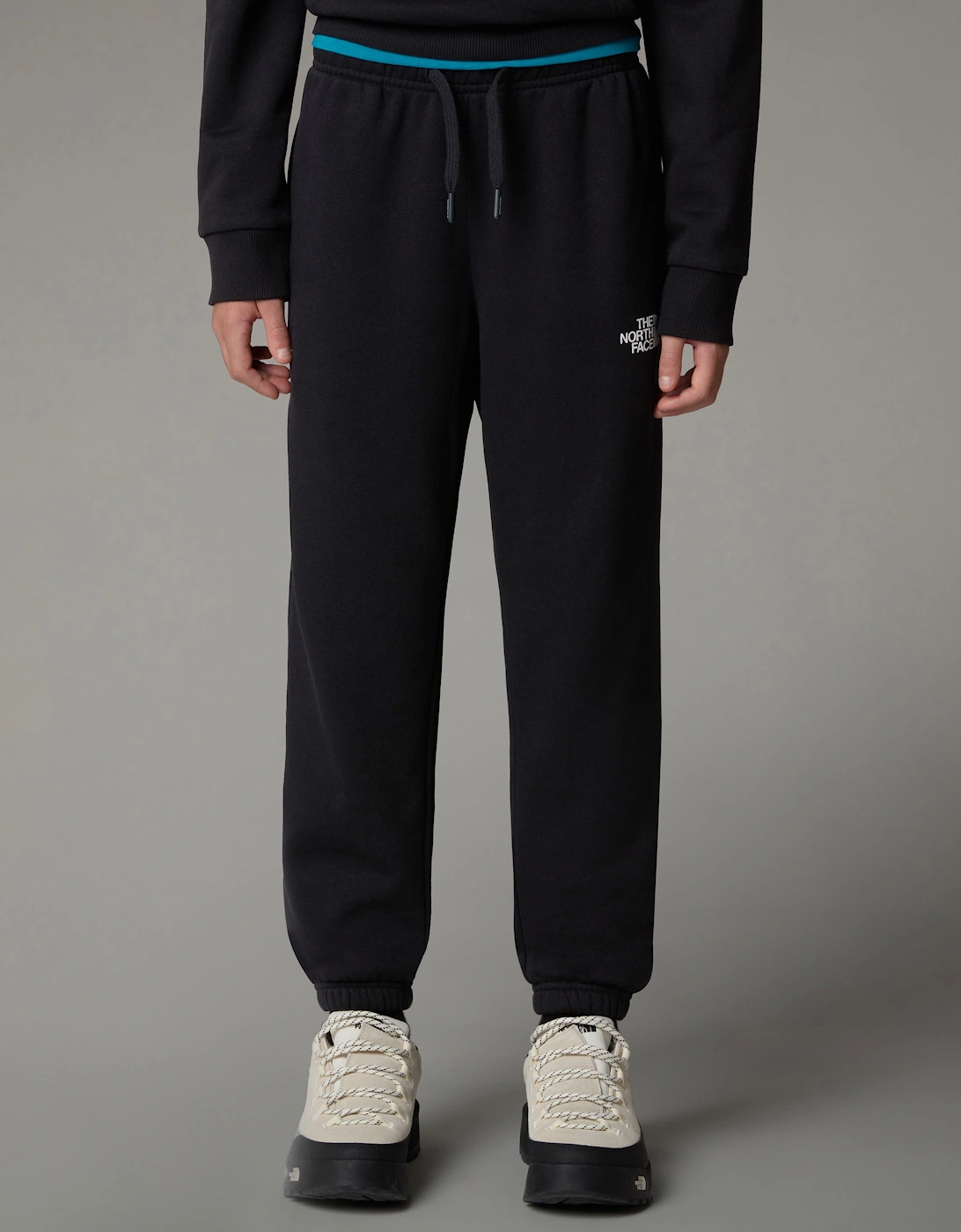Kids Regular Tapered Joggers in Black