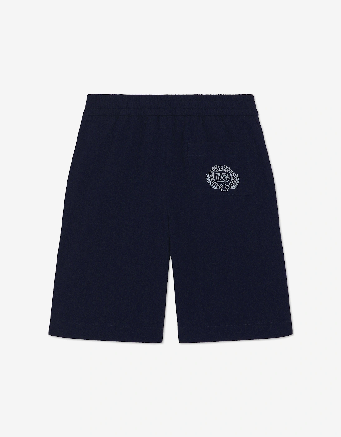 Boys Seersucker Shorts in Navy