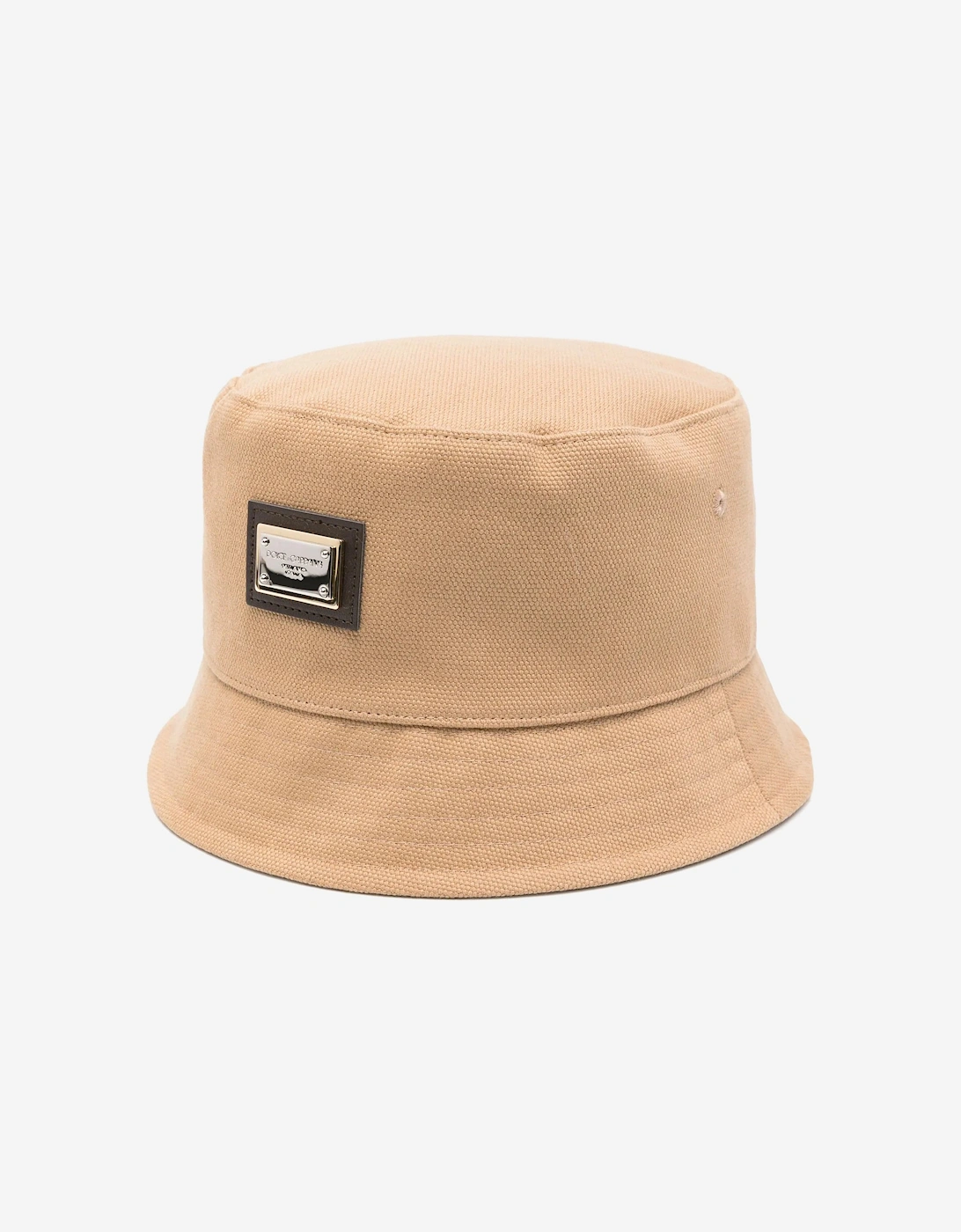 Girl's Dolce & Gabbana Kids Plaque Logo Bucket Hat in Beige - Cream - Size: L 6 - 8 yrs