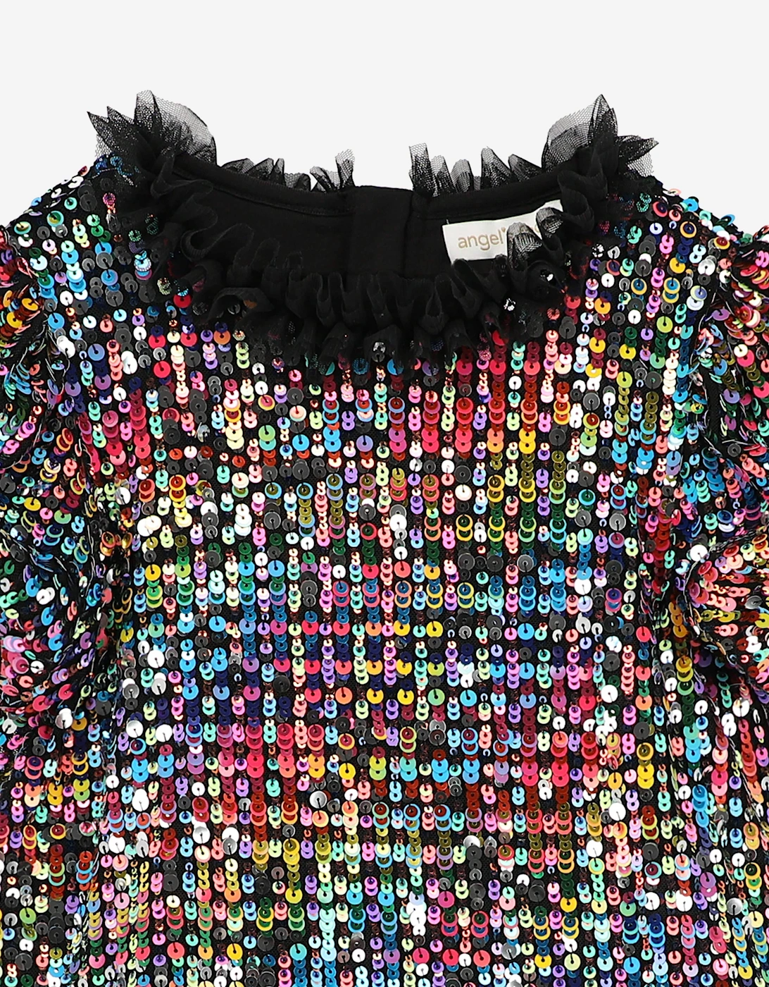 Angels Face Girls Shalini Sequin Dress in Black