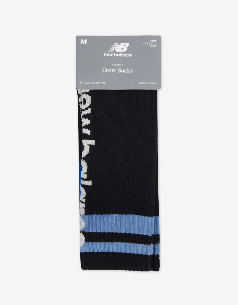 Boys 3 Pack Basketball Socks Set in Multicolour