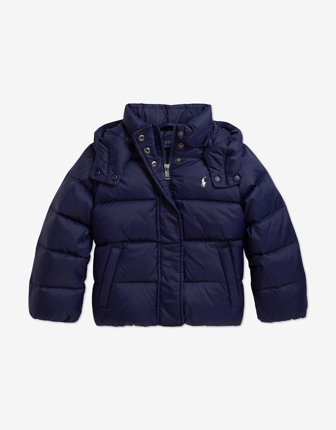 Girls Down Padded Puffer Jacket in Navy, 5 of 4