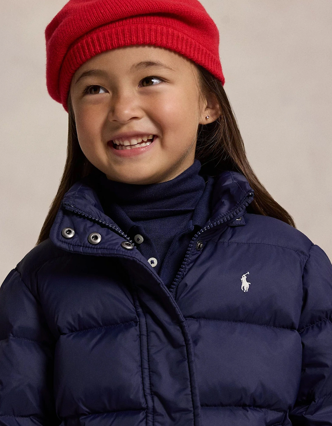 Girls Down Padded Puffer Jacket in Navy