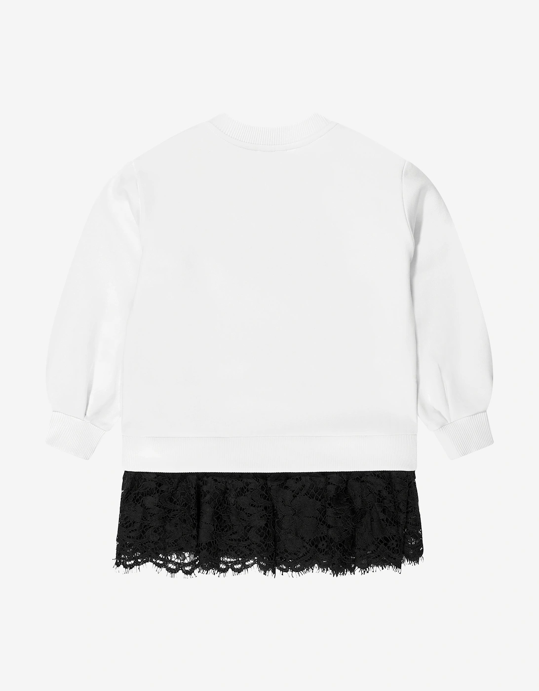 Girls Logo Sweater Dress in White