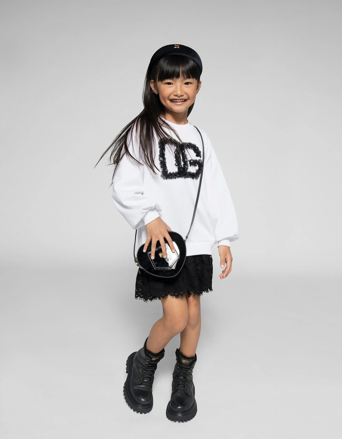Girls Logo Sweater Dress in White