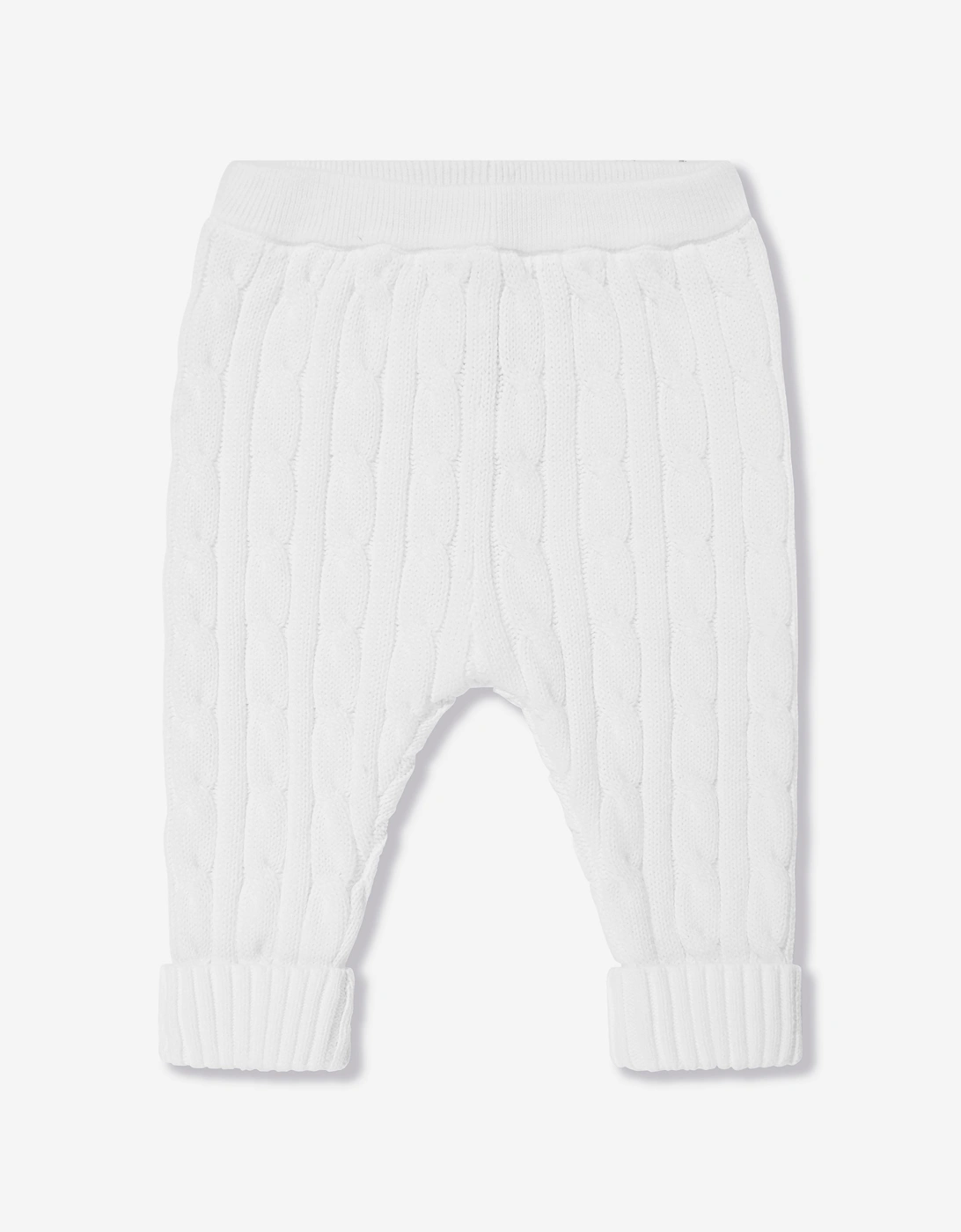 Baby Boys Cotton Trouser Set in White