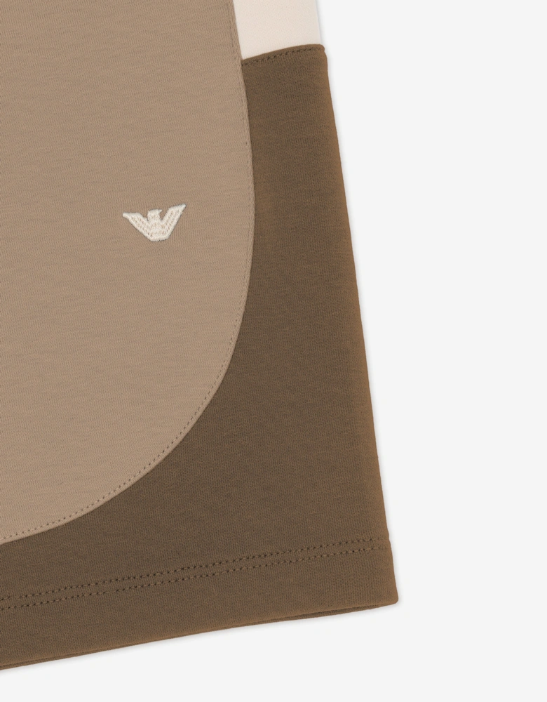 Boys Colourblock Shorts in Brown