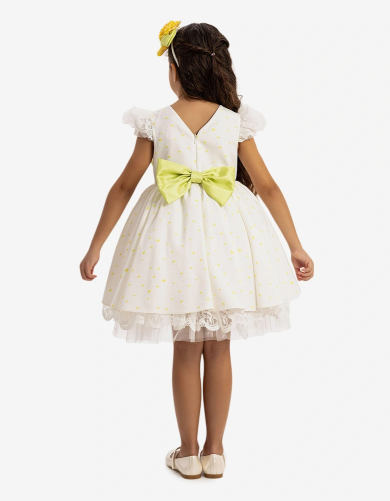 Girls Dress with Headband in Yellow