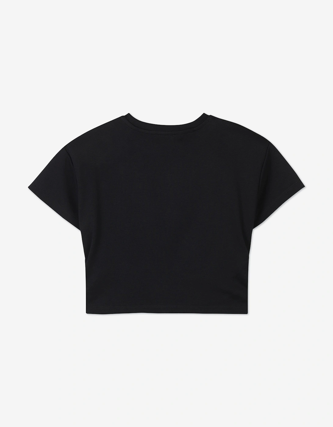 Girls Diamante Daisy Crop Top in Black