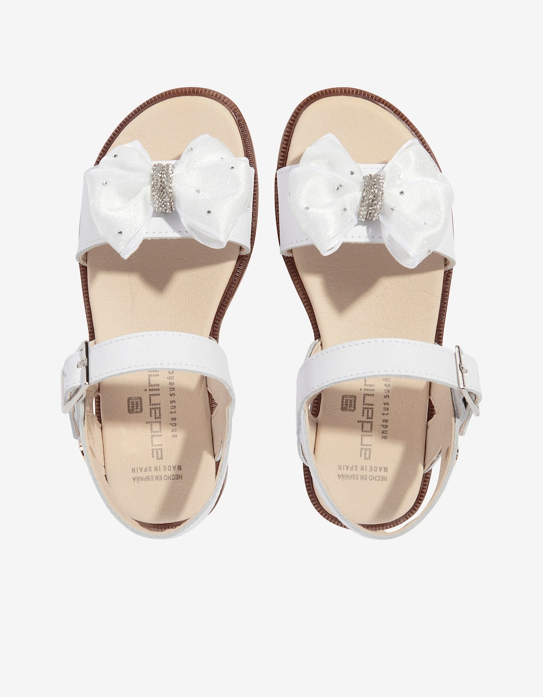 Girls Bow Sandals in White