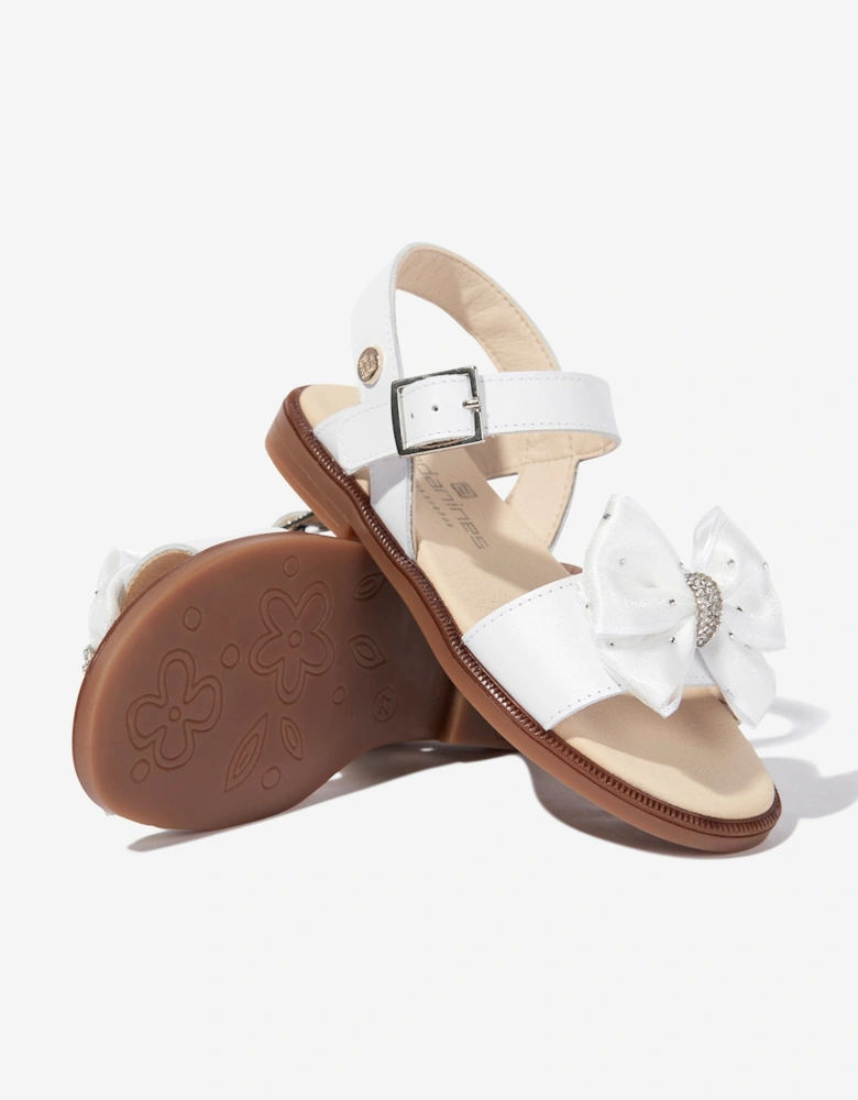 Girls Bow Sandals in White