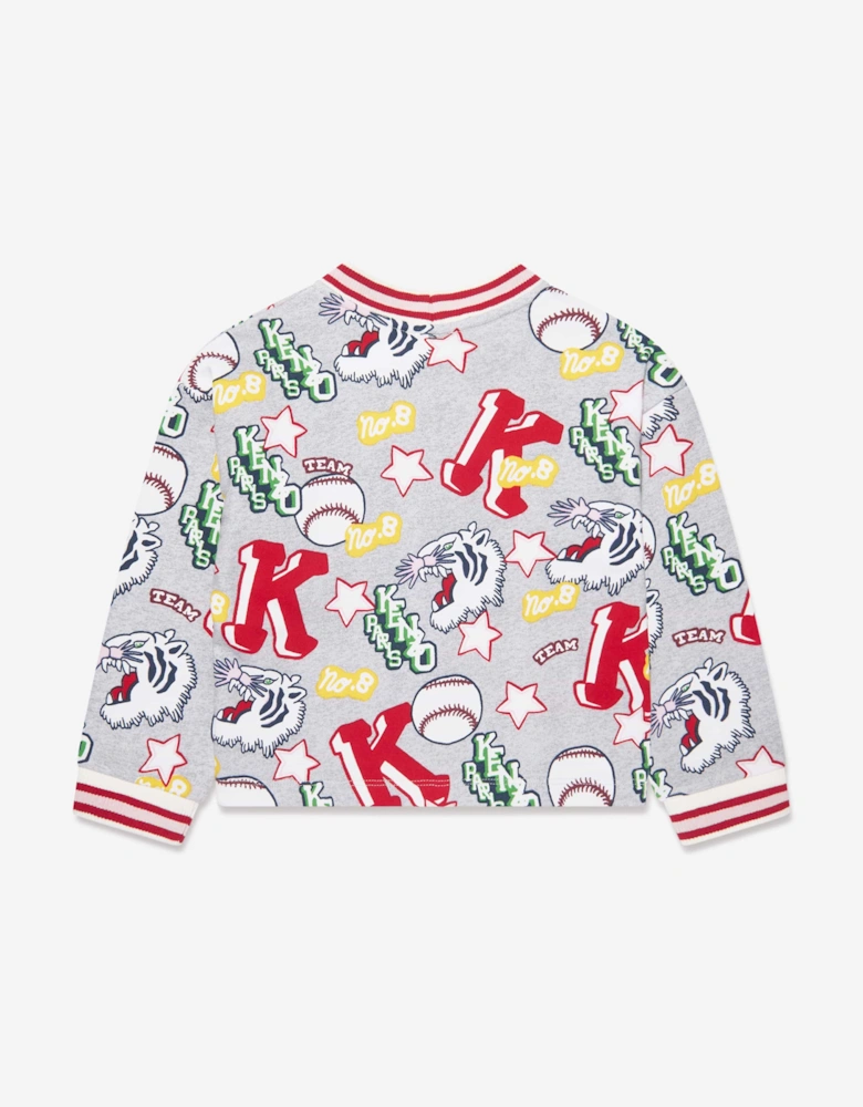 Girls Club Cardigan in Grey