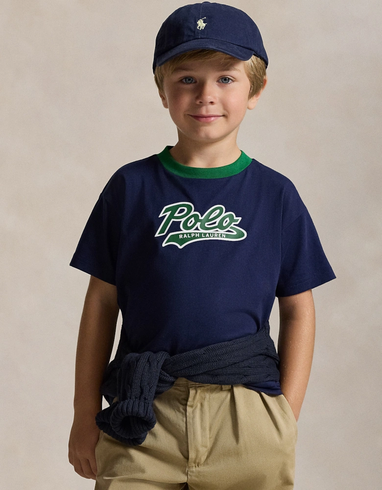 Boys Polo T-Shirt in Navy