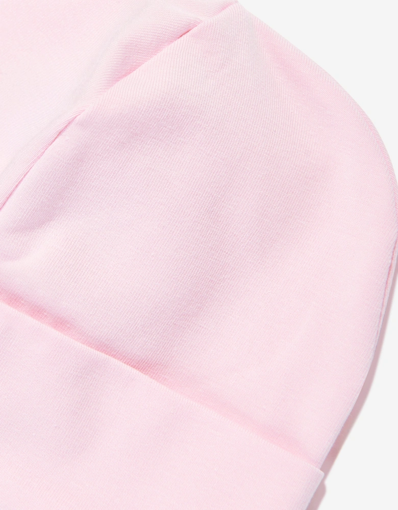 Baby Girls Embroidered Logo Beanie in Pink