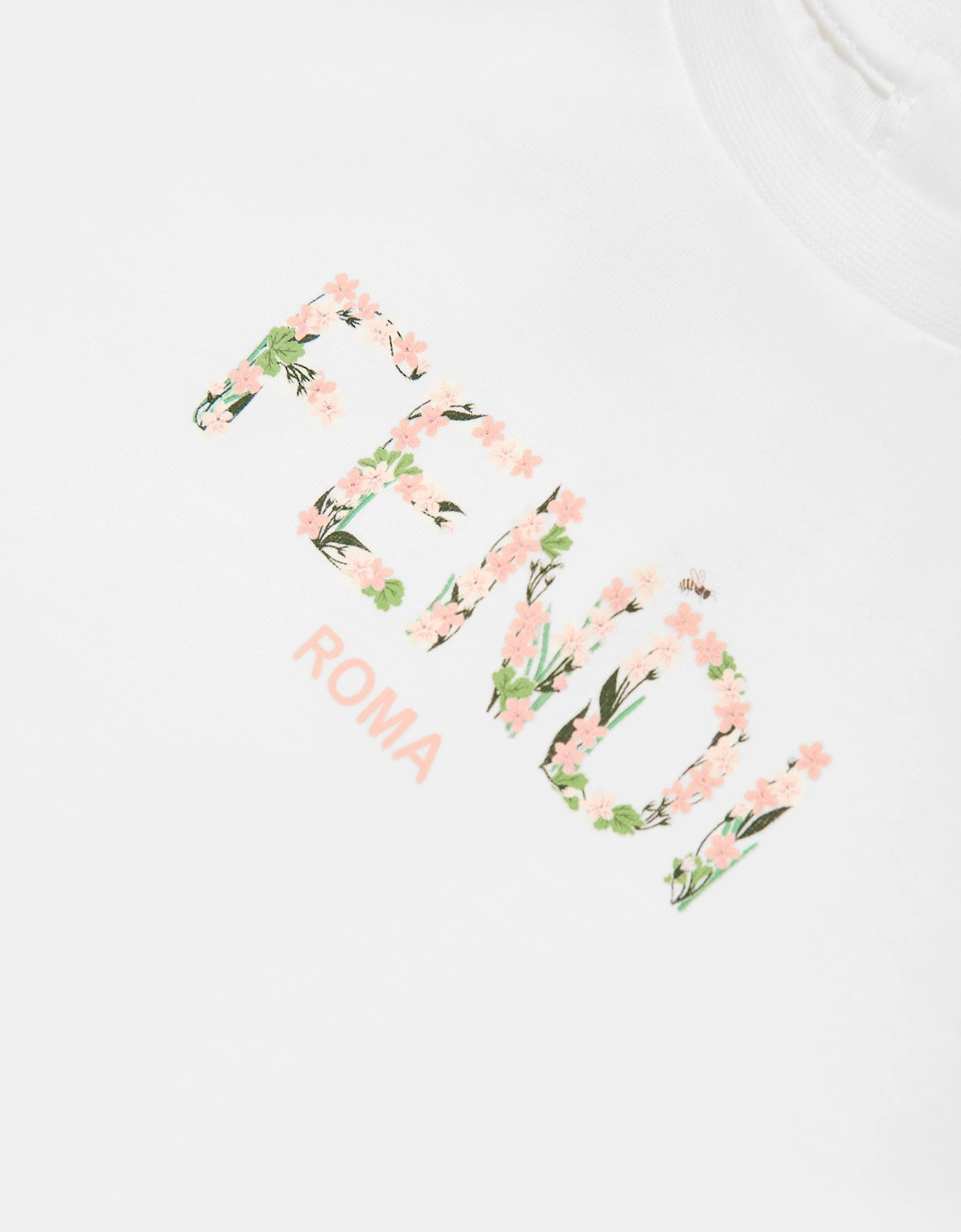 Baby Girls Flower Logo T-Shirt in White