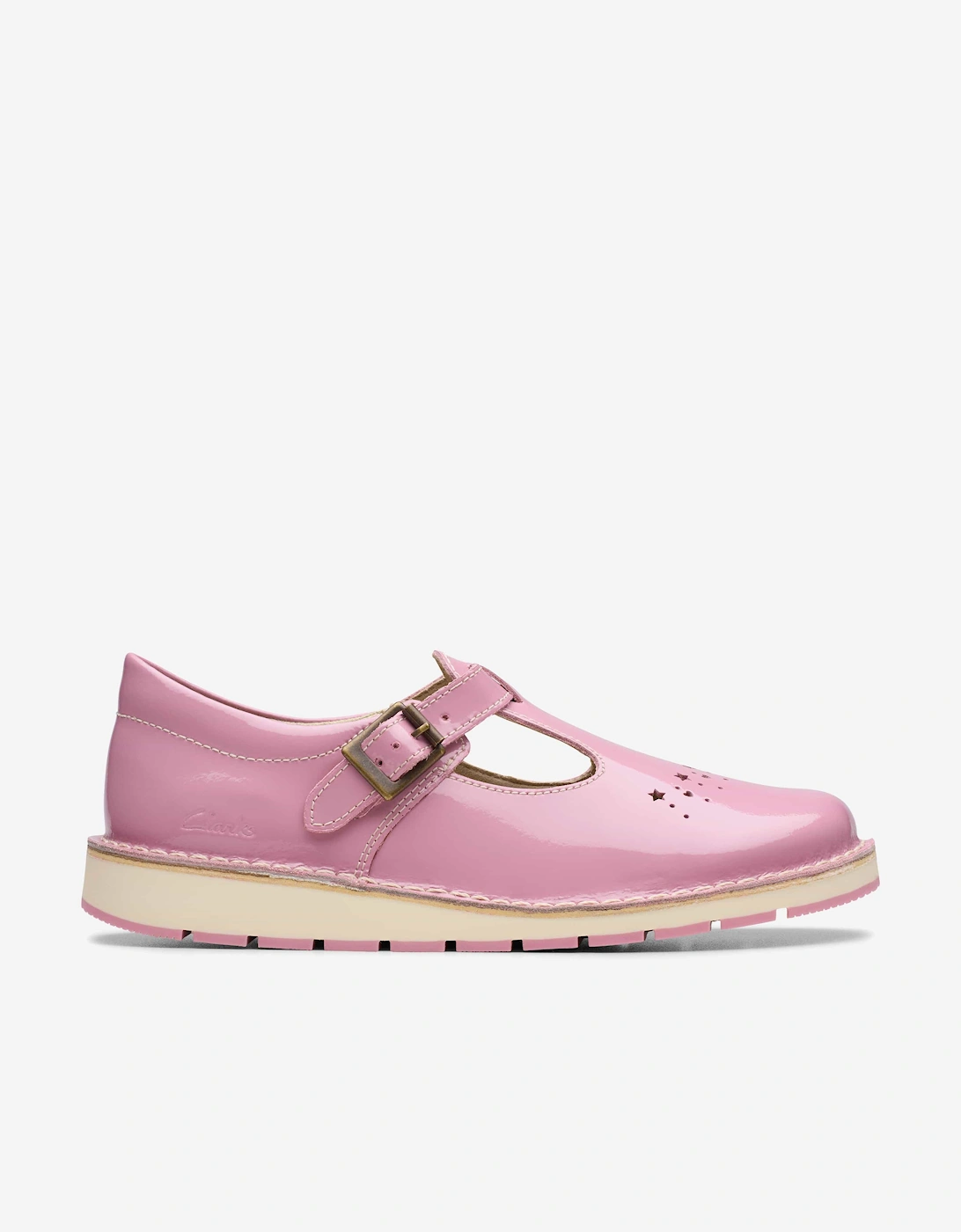 Girls Patent Joyful Skip T-Bar Shoes in Pink, 5 of 4