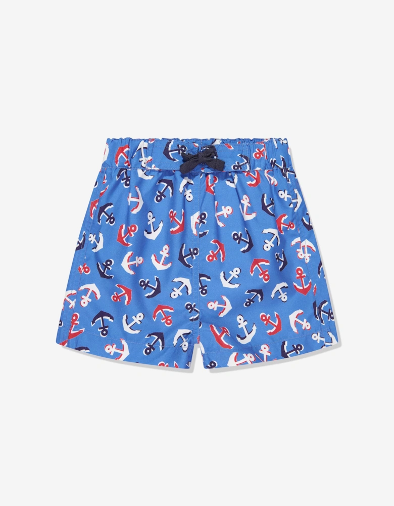 Baby Boys Anchor Swim Shorts in Blue