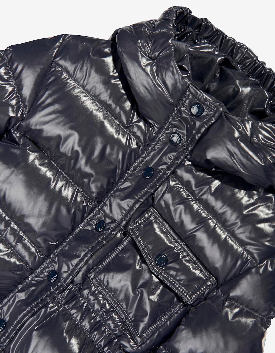Enfant Girls Down Padded Dacca Long Parka in Navy