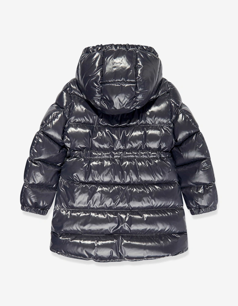 Enfant Girls Down Padded Dacca Long Parka in Navy