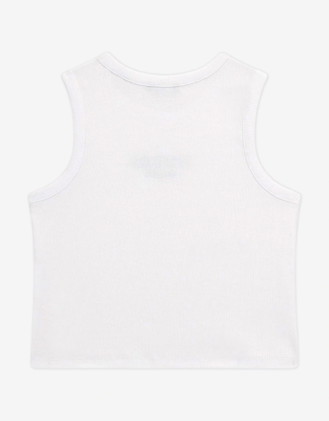 Girls Rib Midi Sleeveless Top in White