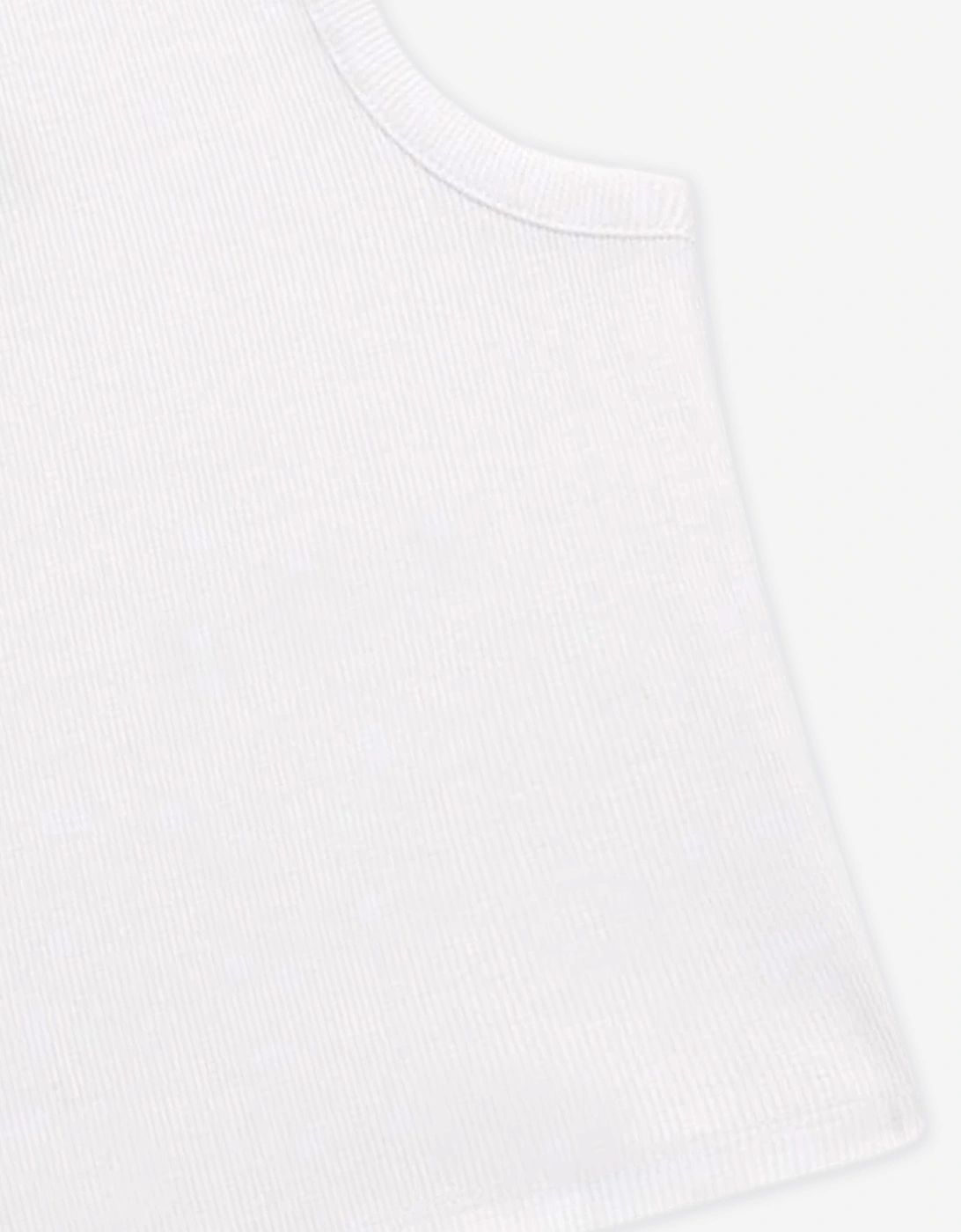 Girls Rib Midi Sleeveless Top in White