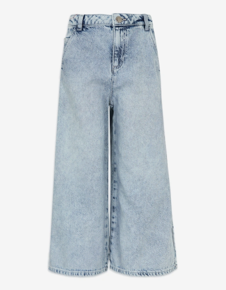 Girls Wide Leg Jeans in Blue