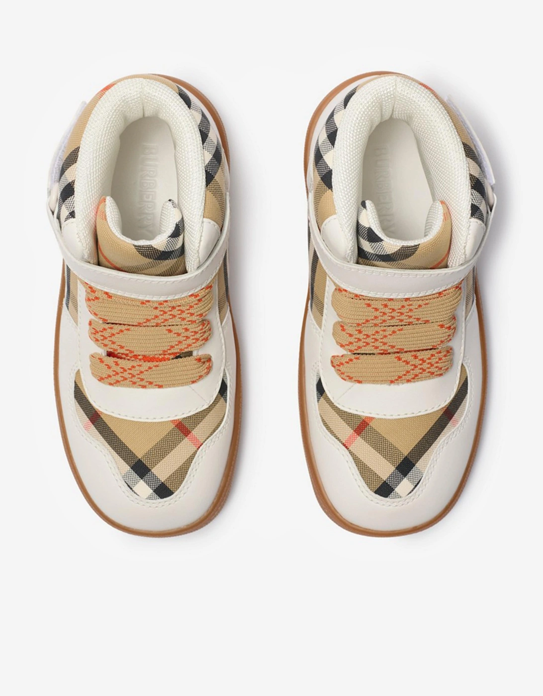 Kids Sheldon Check Trainers in White