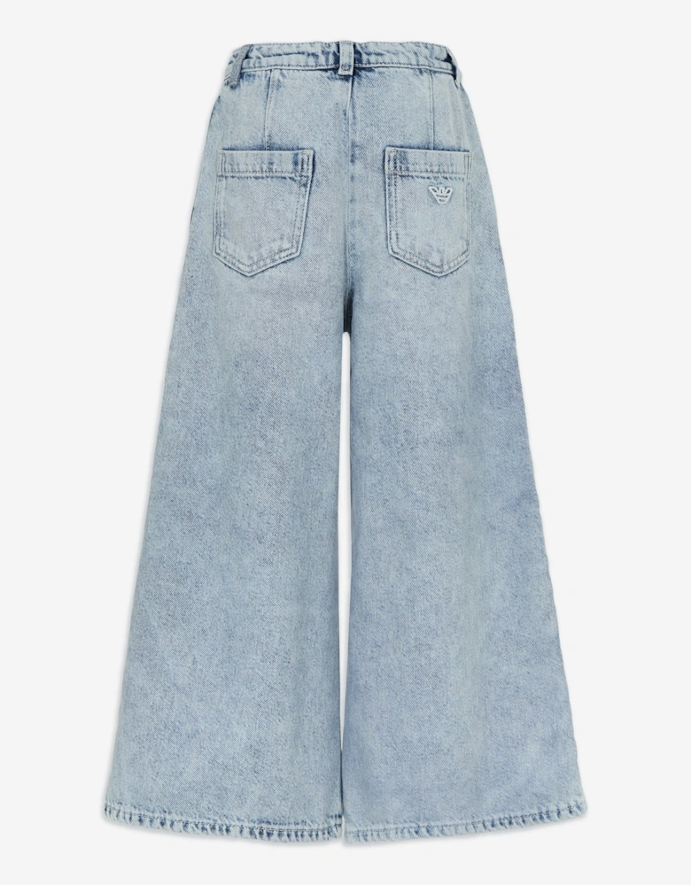 Girls Wide Leg Jeans in Blue