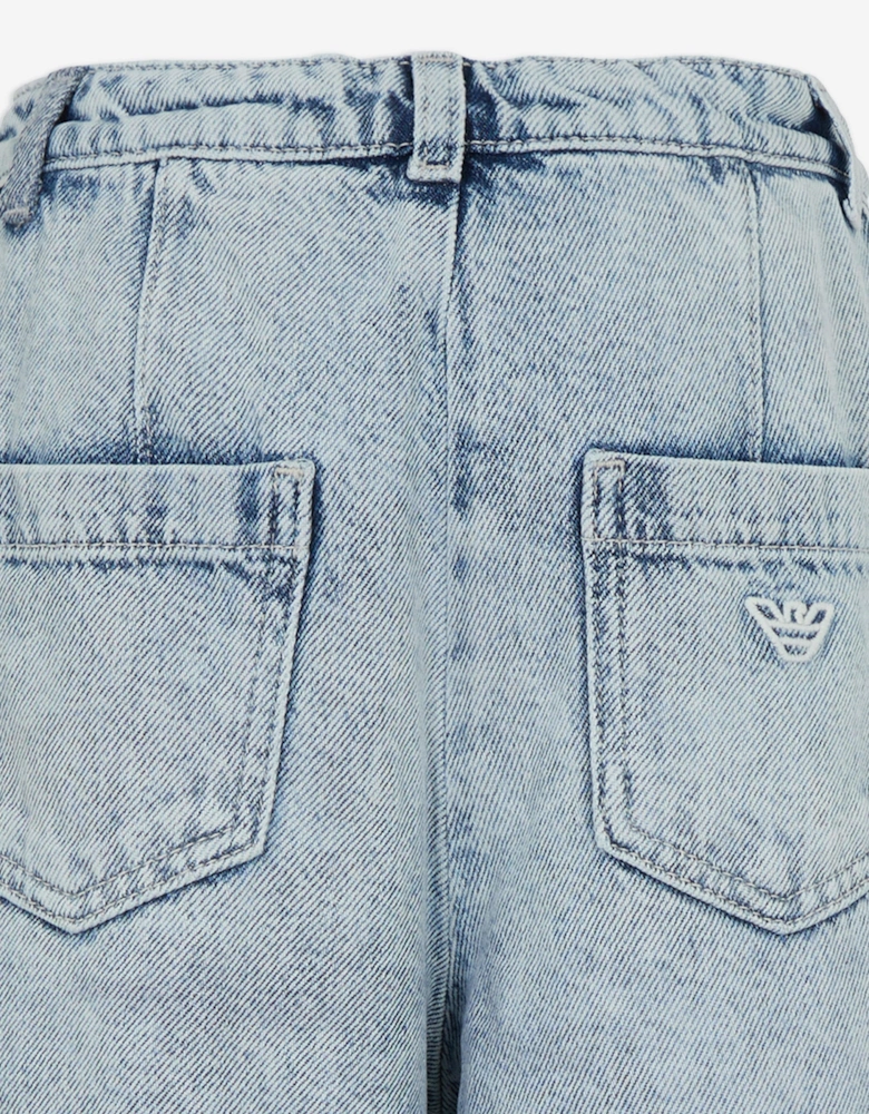 Girls Wide Leg Jeans in Blue