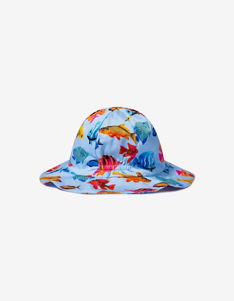 Baby Girls Tropical Fish Sun Hat in Multicolour