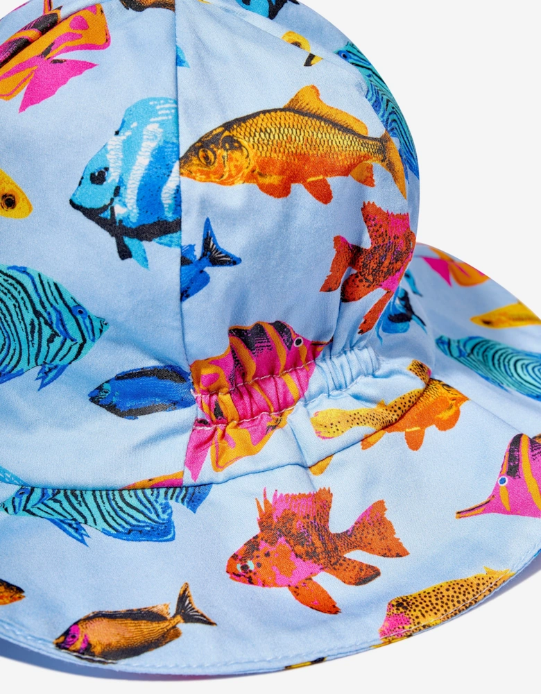 Baby Girls Tropical Fish Sun Hat in Multicolour