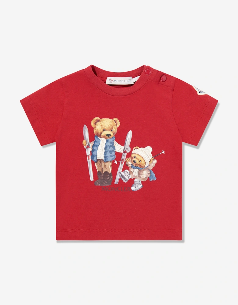 Baby Boys Ski Bear T-Shirt in Red